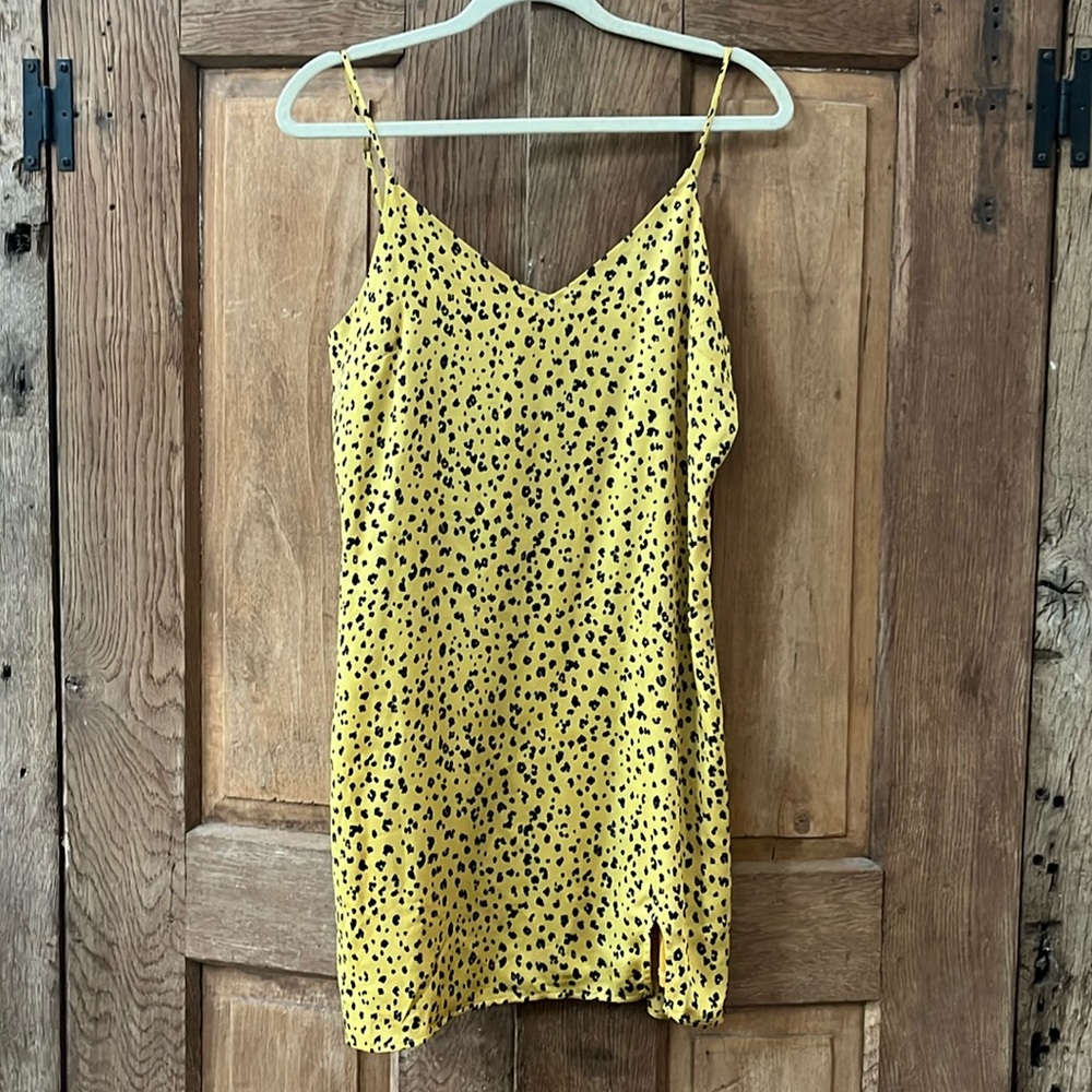 Cheetah leopard print Le Lis Collection slip dress
